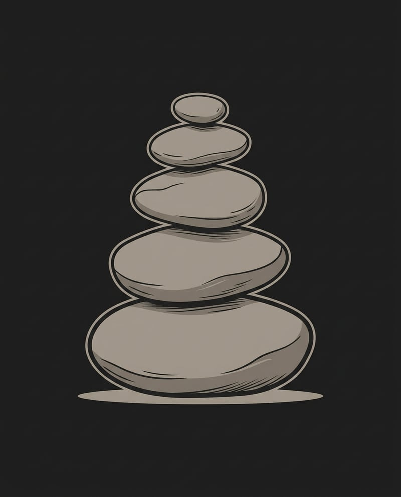 Zen Minimalist Stacked Stones Design