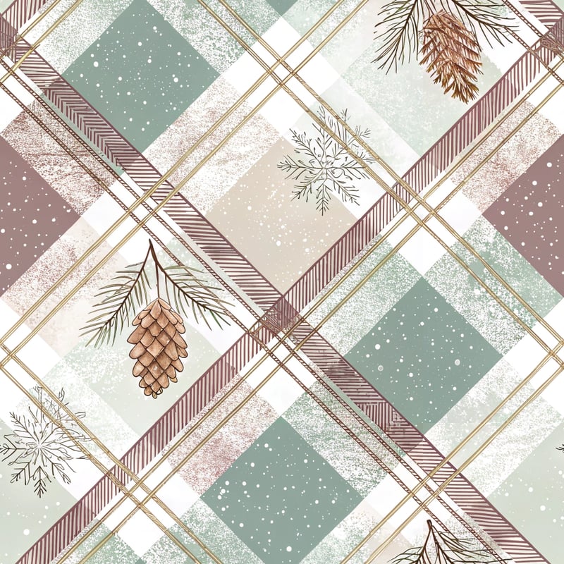 Modern Boho Holiday Plaid Pattern