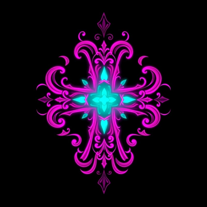 Symmetrical Fantasy Cross Illustration