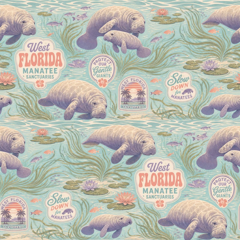 West Florida Manatee Tumbler Wrap