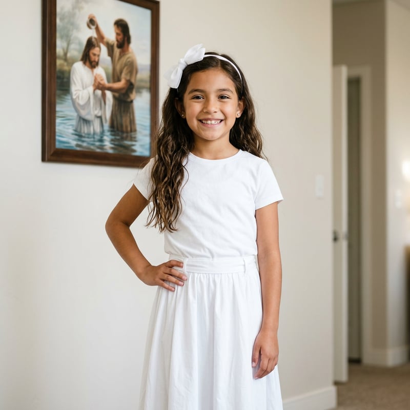 Fashion Portrait of Hispanic Girl in LDS Church