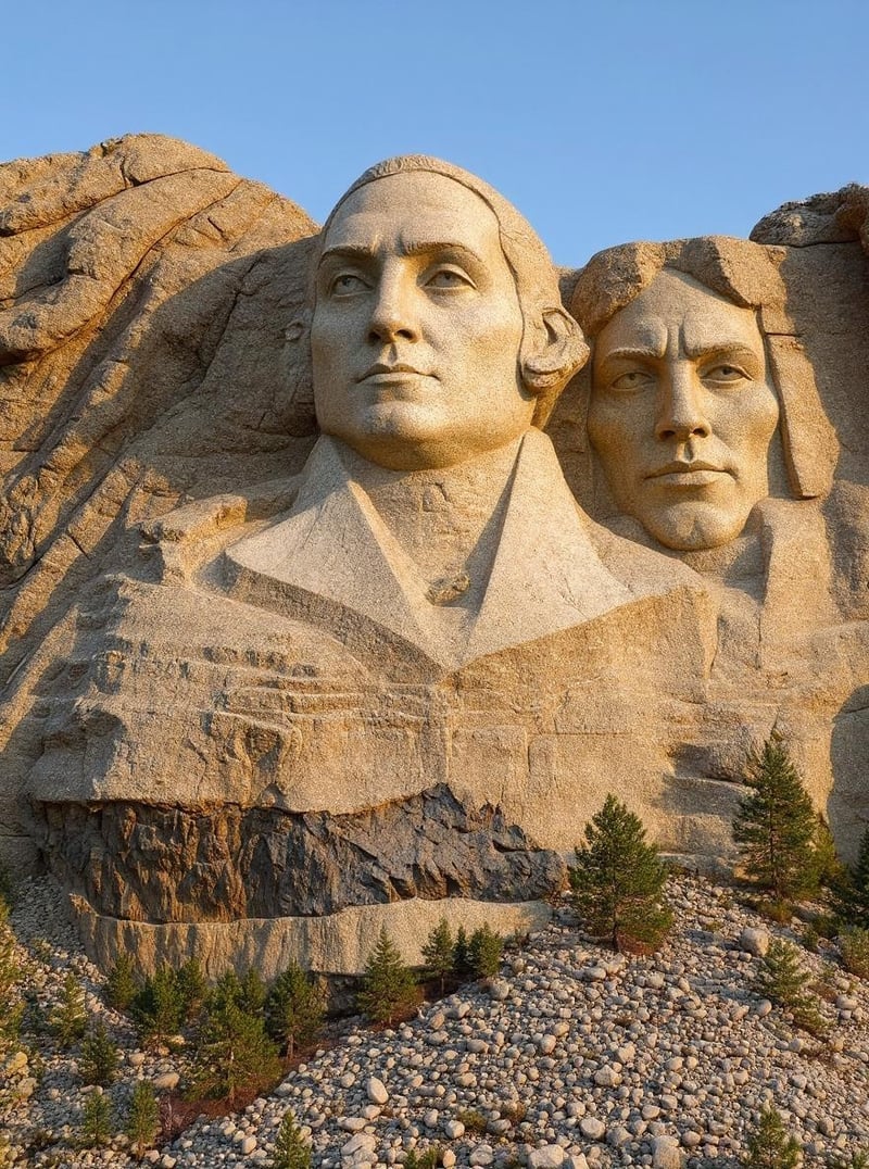 Colossal Stone Sculpture on Cliff