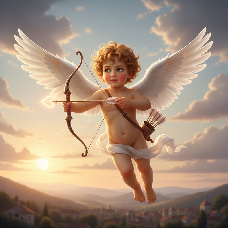 Flying Cupid Illustration