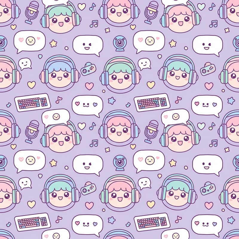 Kawaii Avatars Vector Pattern