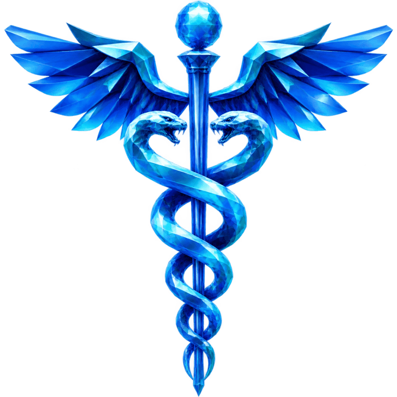 3D Low Poly Caduceus Emblem