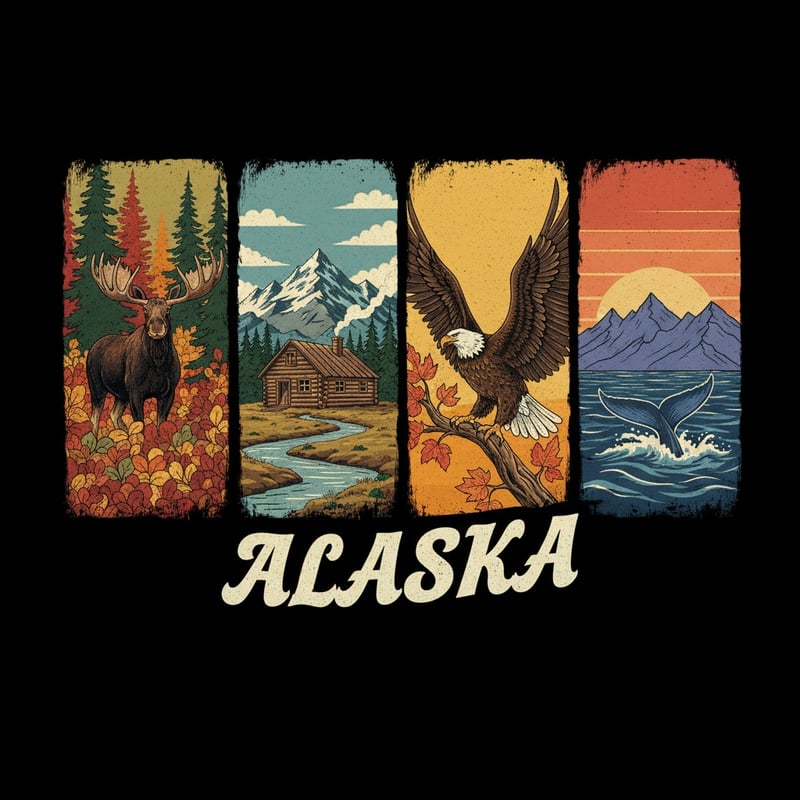 Vintage Alaskan Wilderness T-Shirt Design