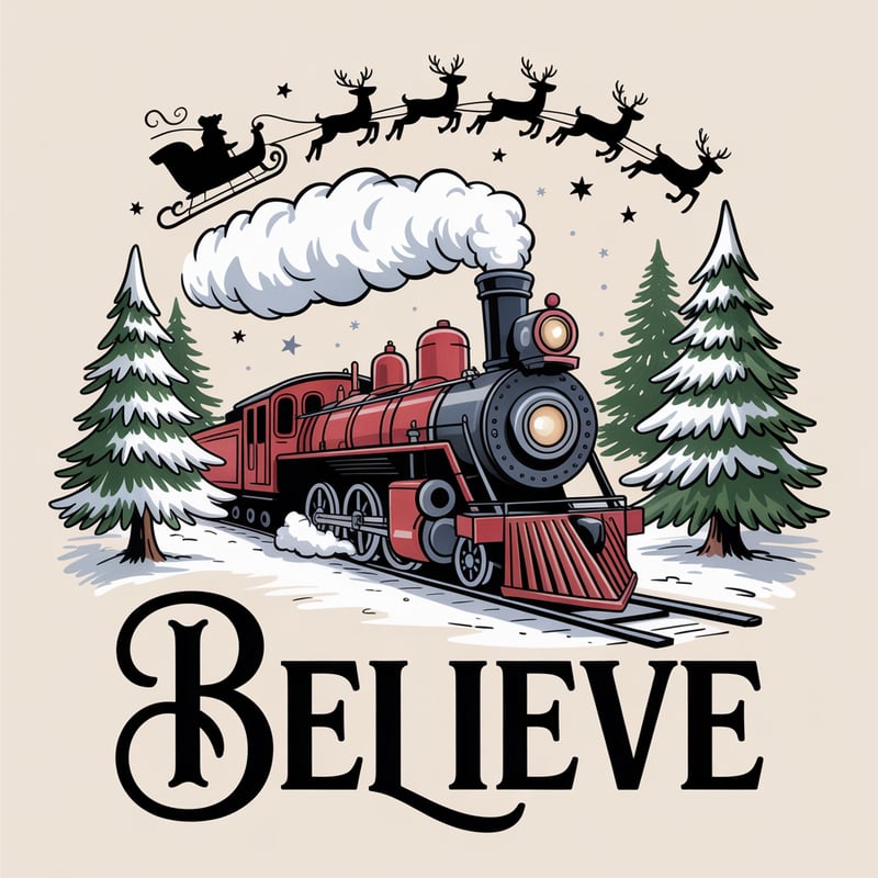 Vintage Christmas Steam Locomotive