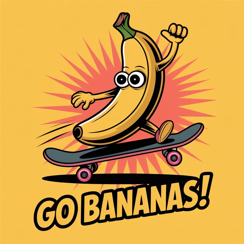 Banana Kickflip on Skateboard