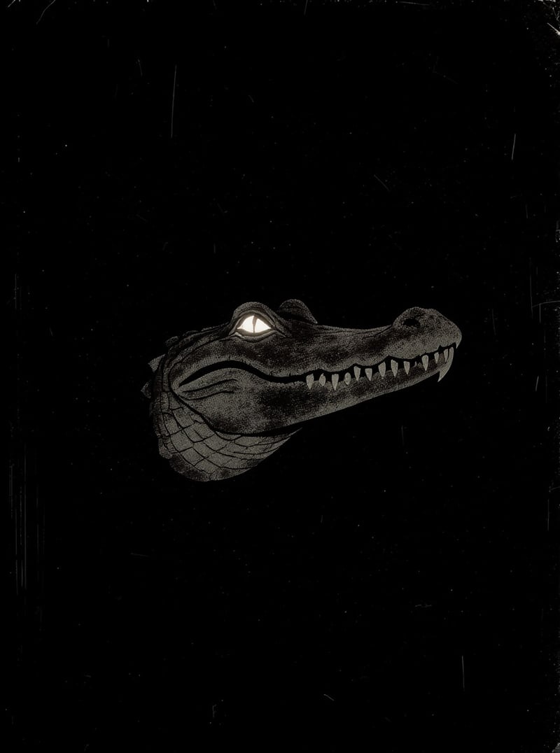 Florida Gothic Noir Alligator Head