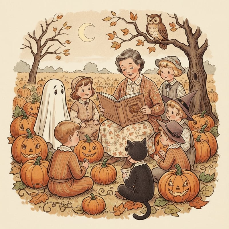 1940s Vintage Halloween Illustration