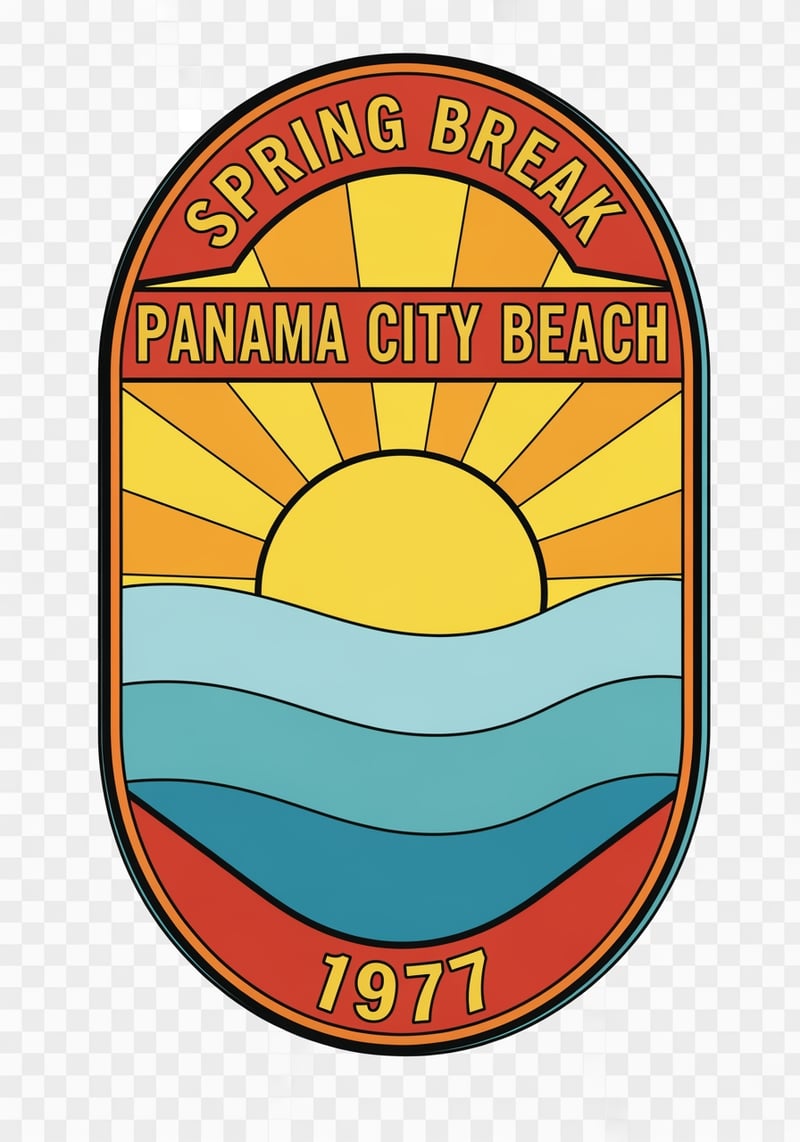 1970s Spring Break Panama City Badge