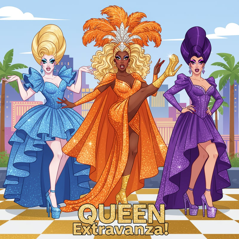 Colorful Drag Queens in Vector Art