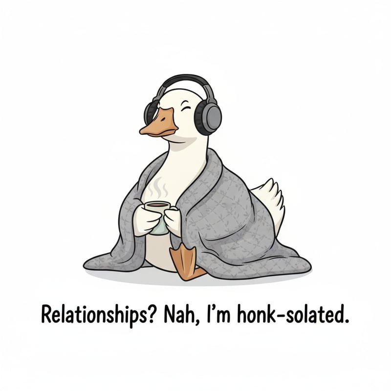 Funny Introverted Goose Illustration