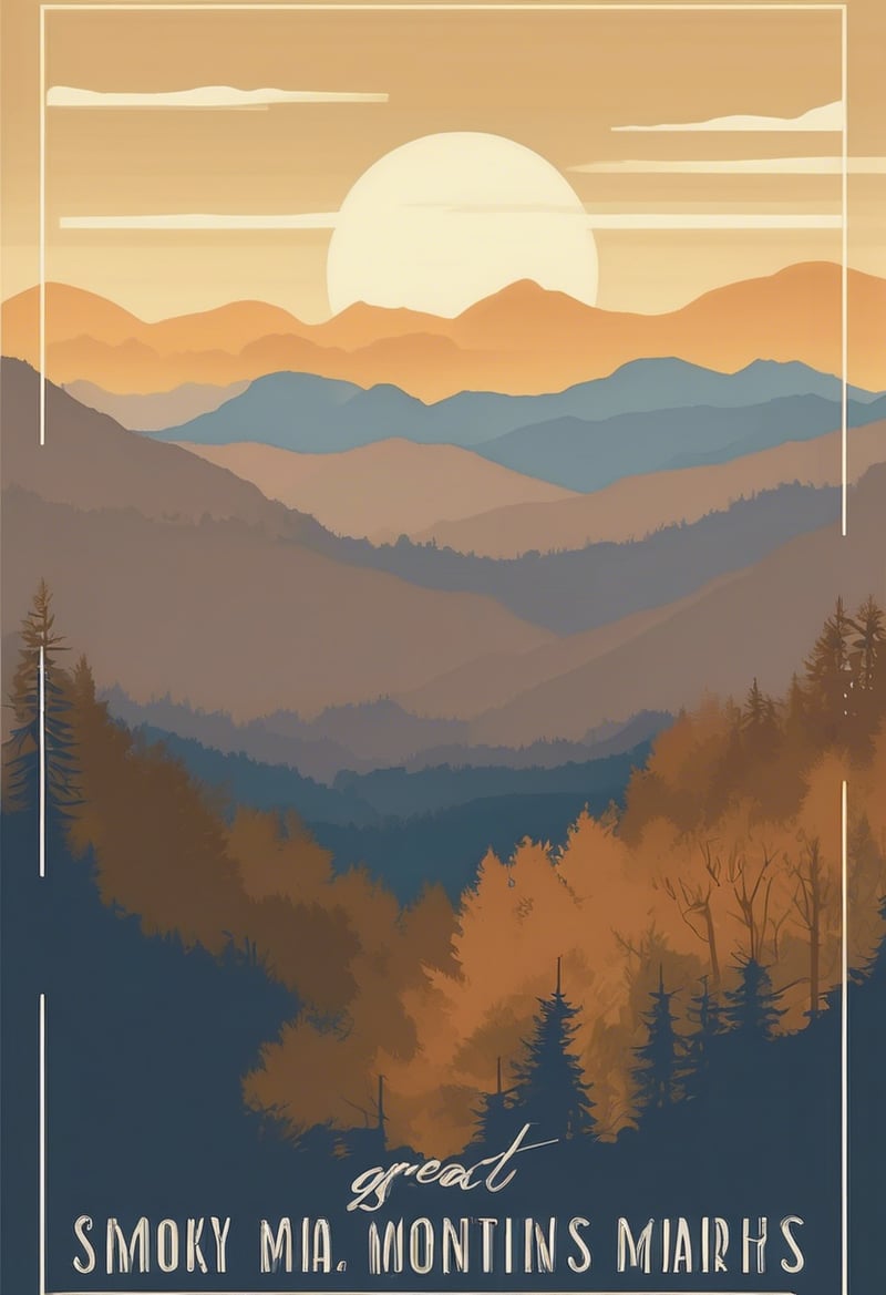 Vintage Great Smoky Mountains Poster