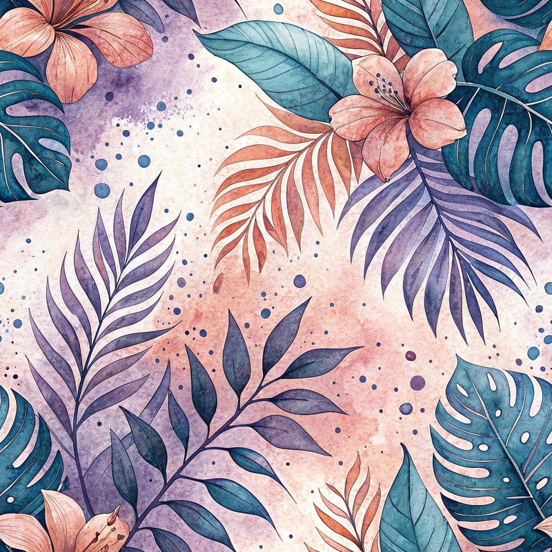Vibrant Watercolor Tropical Pattern