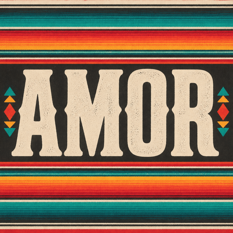 Serape Stripe Vintage Lettering