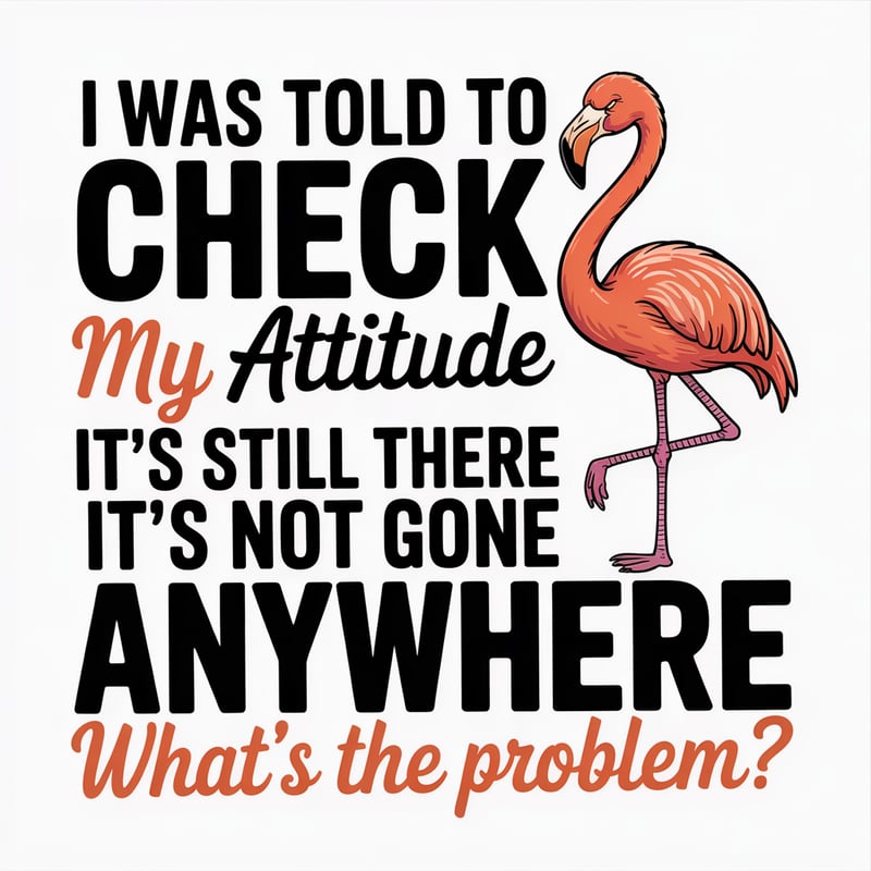 Sassy Flamingo Attitude T-Shirt Design