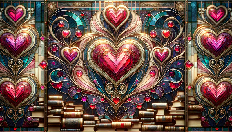 Premium Stained Glass Valentine Design