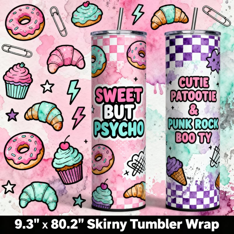 Kawaii Grungy Pastry Tumbler Wrap