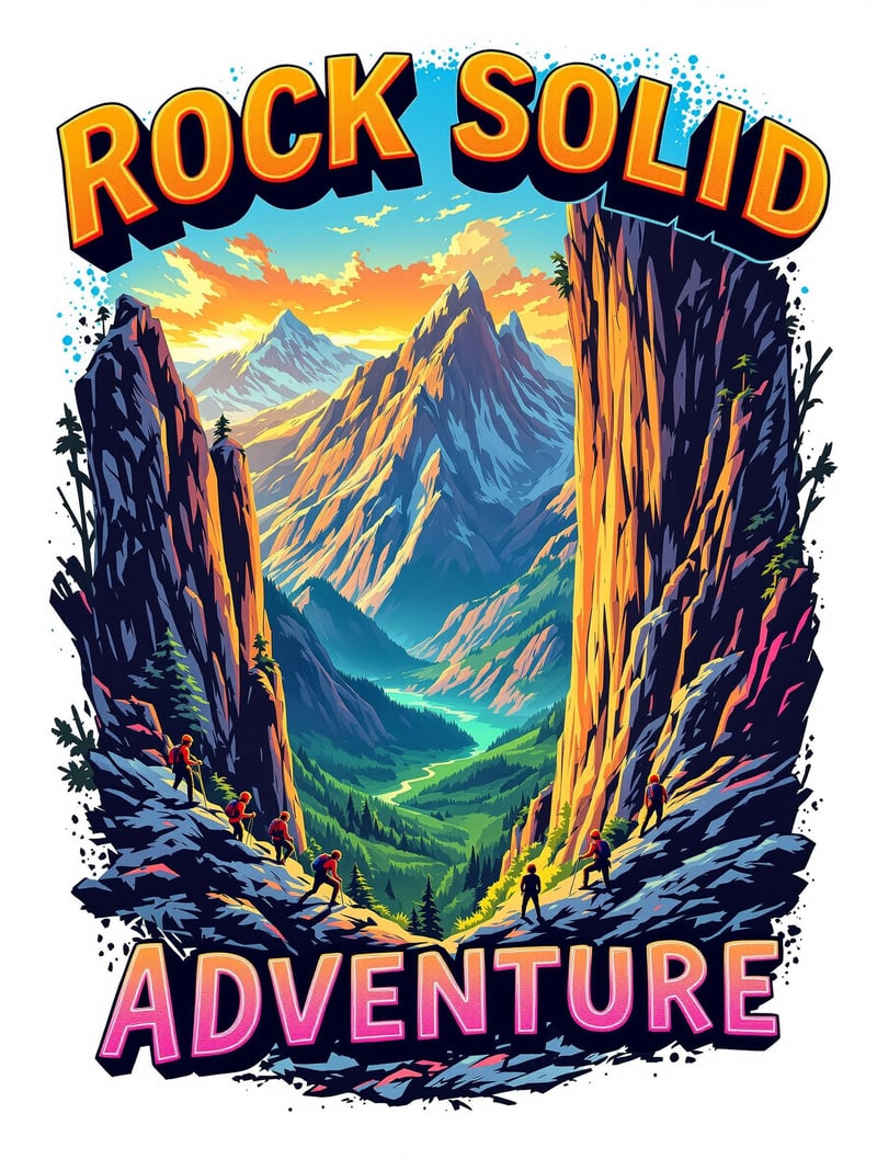 Rock Solid Adventure T-Shirt Design