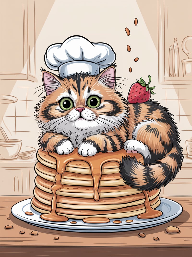 Quirky Cat and Food Meme Design
