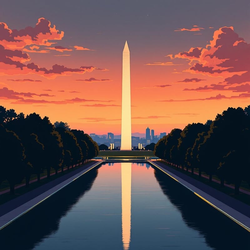 Vintage Art Deco Washington D.C. Poster