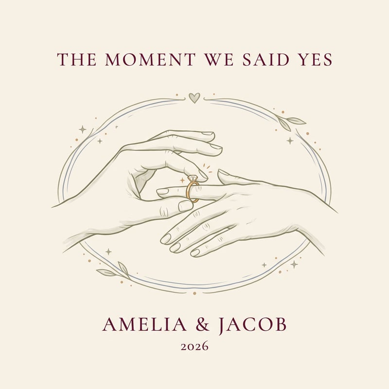 Romantic Engagement Ornament Design