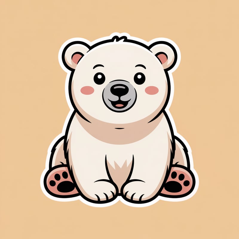 Cute Cozy Polar Bear Sticker