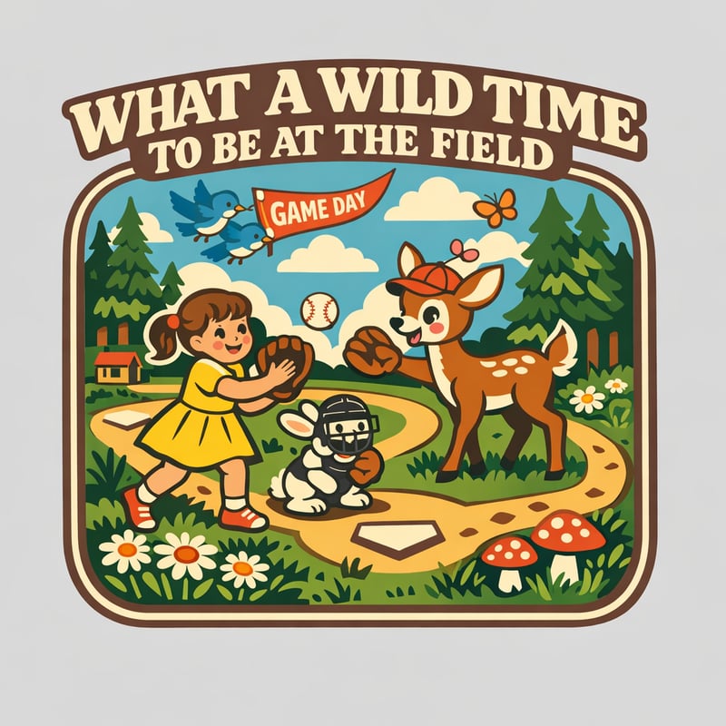 Nostalgic Woodland Baseball Tee Design