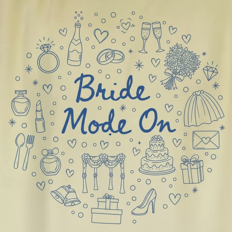 Bride Theme Doodle Icons Design
