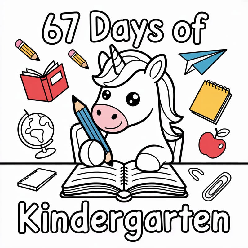 Colorful Cartoon Unicorn for Kindergarten