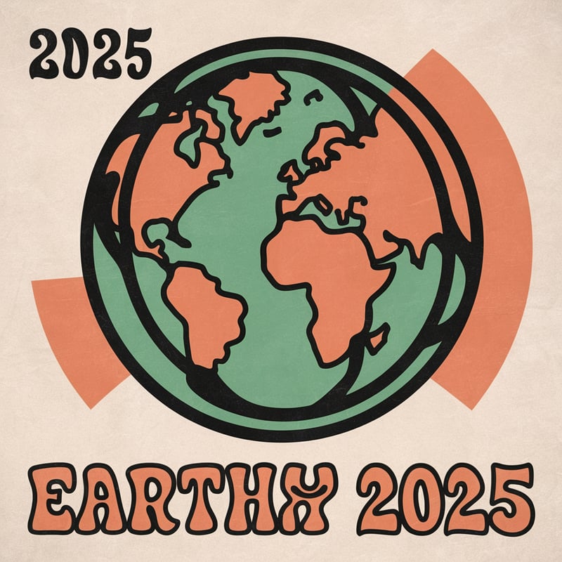 Earth Day 2025 Retro Globe Design