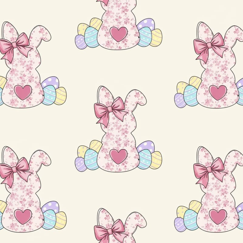 Pink Bunny & Easter Eggs Pattern
