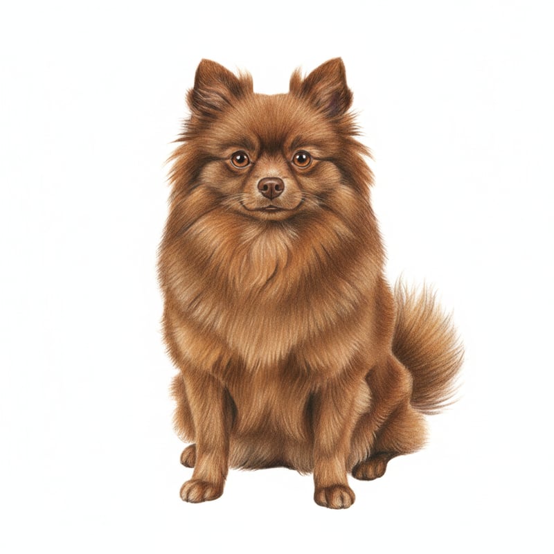 Realistic Chocolate Pomeranian Drawing