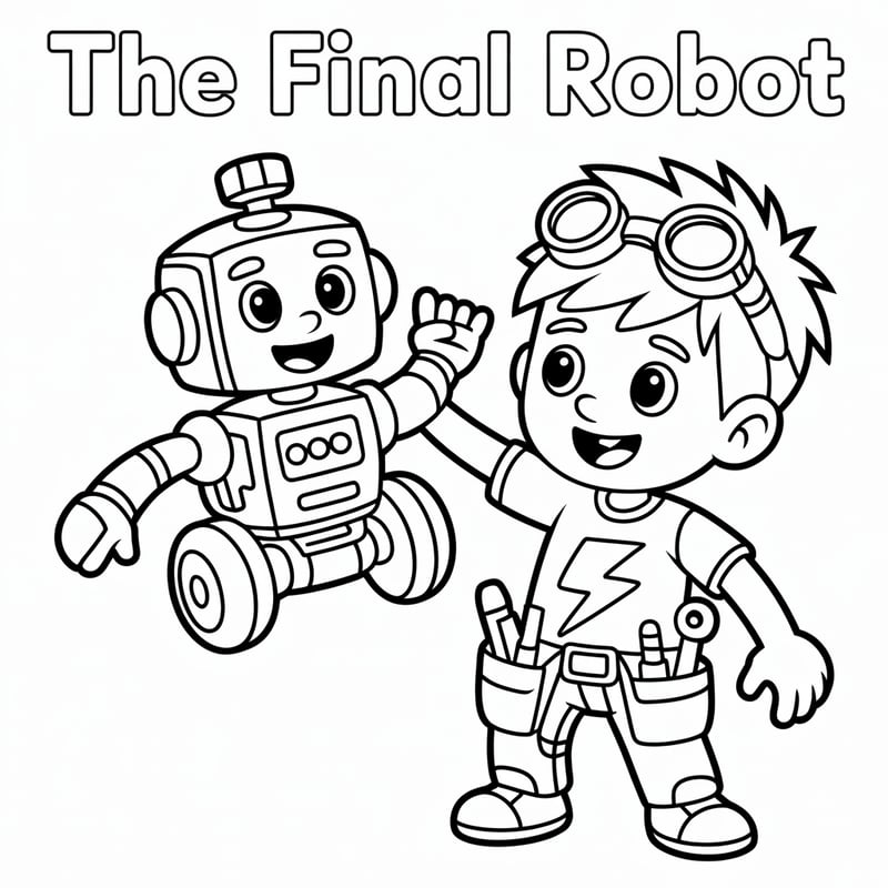 Max and the Final Robot Coloring Page