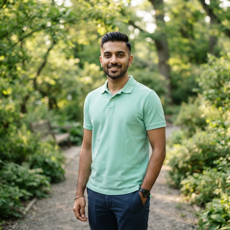 Young South Asian Man Portrait Outdoors