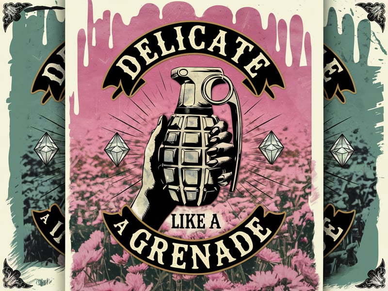 Chic Vintage Grenade Poster Design