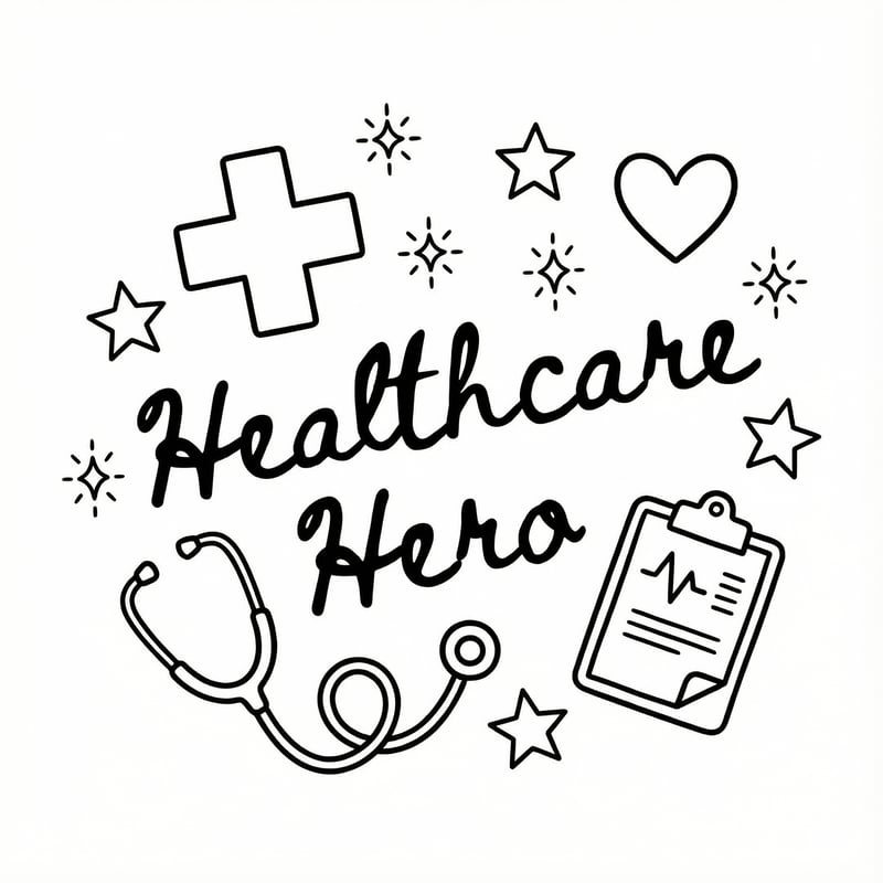 Healthcare Hero Monoline Doodle