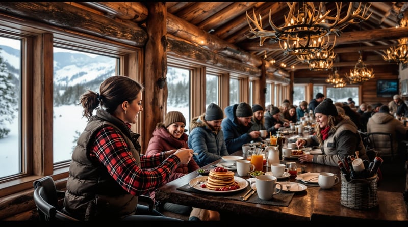 Rustic Cabin Dining Scene