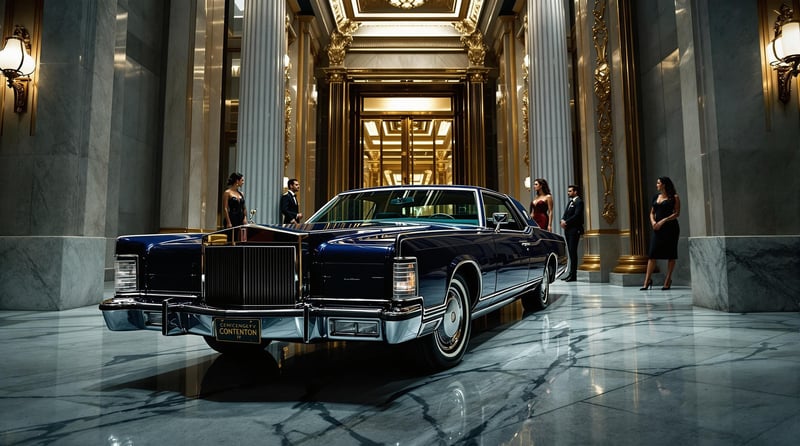 1973 Lincoln Continental at Luxury Hotel
