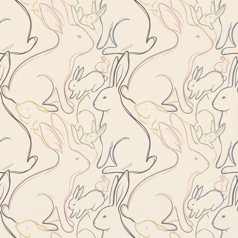 Minimalist Bunny Silhouette Pattern