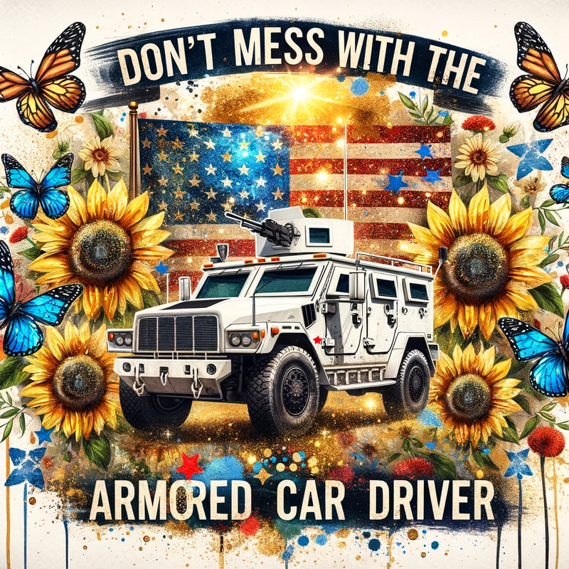 Vibrant Armored Car with American Flag