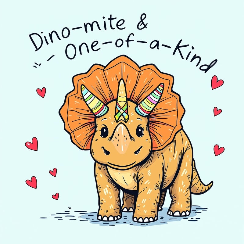 Happy Triceratops with Awareness Ribbons