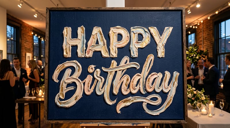 Happy Birthday Sculptural Typography