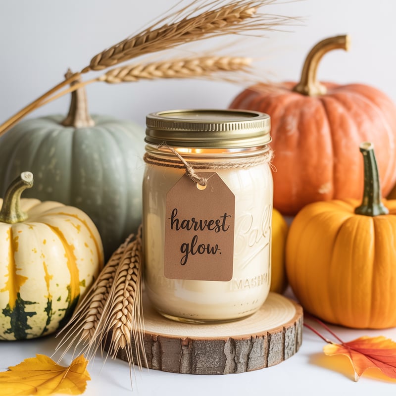 Rustic Mason Jar Candle Scene