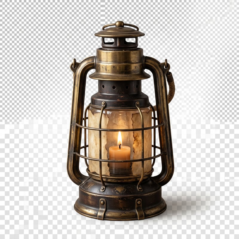 Photorealistic Dim Lantern Studio Cutout