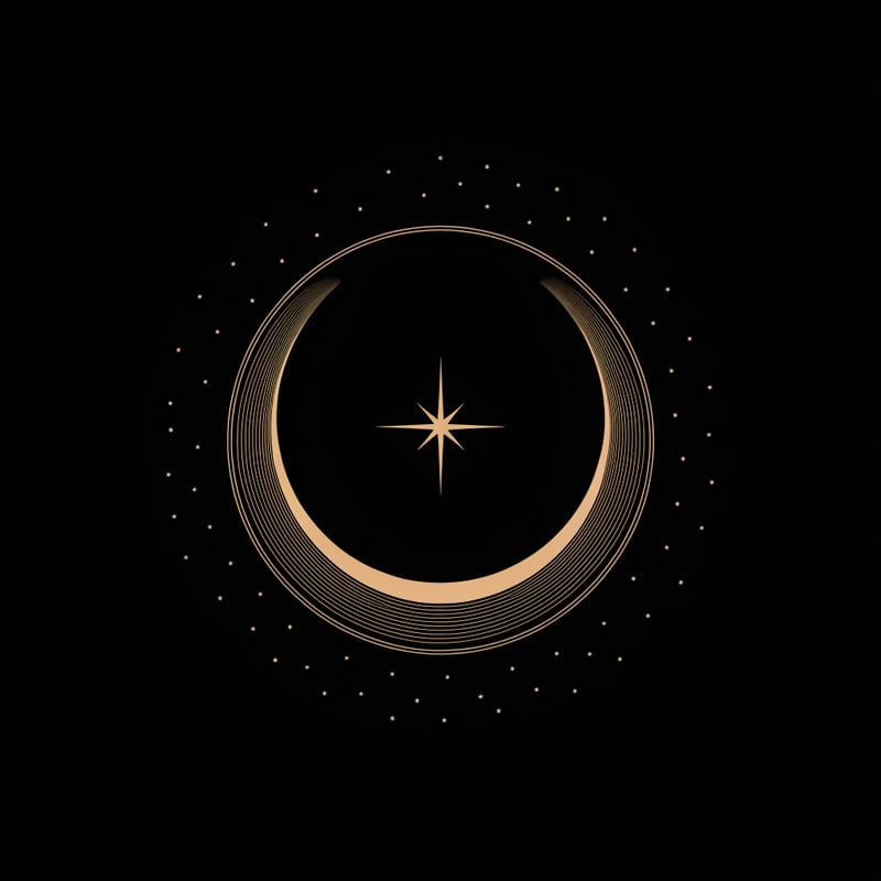 Minimal Gold Crescent Moon Logo