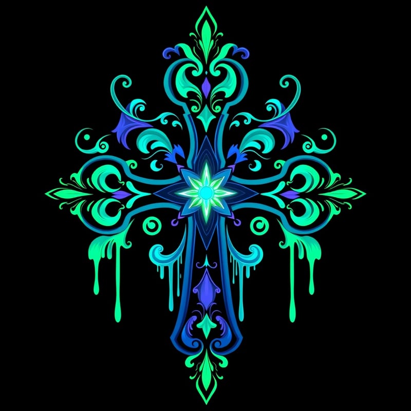 Symmetrical Fantasy Cross Illustration
