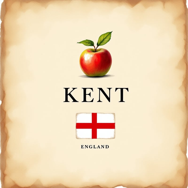 Vintage Botanical Apple with England Flag