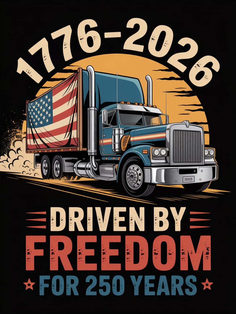 Patriotic Trucker T-Shirt Design